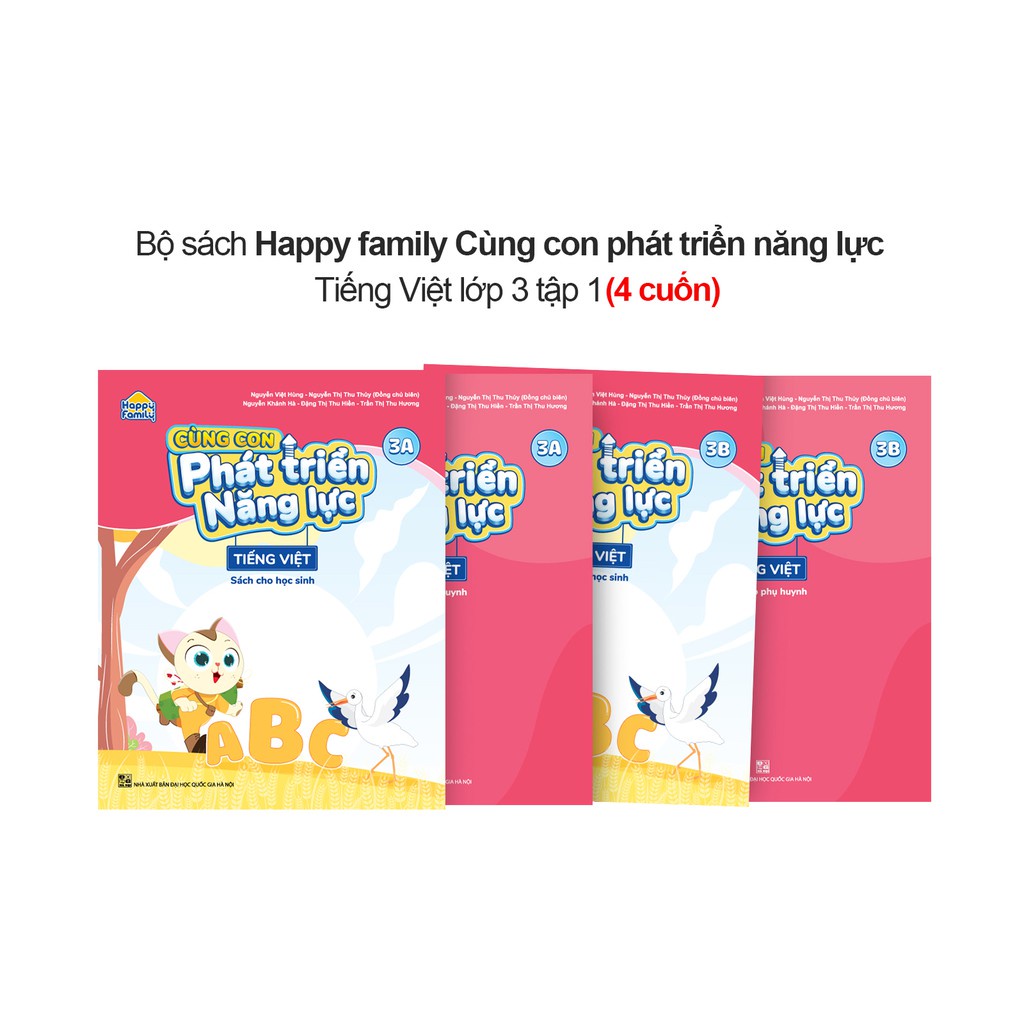 Sách - Combo 4 cuốn Happy family Cùng con phát triển năng lực Tiếng Việt lớp 3 tập 1