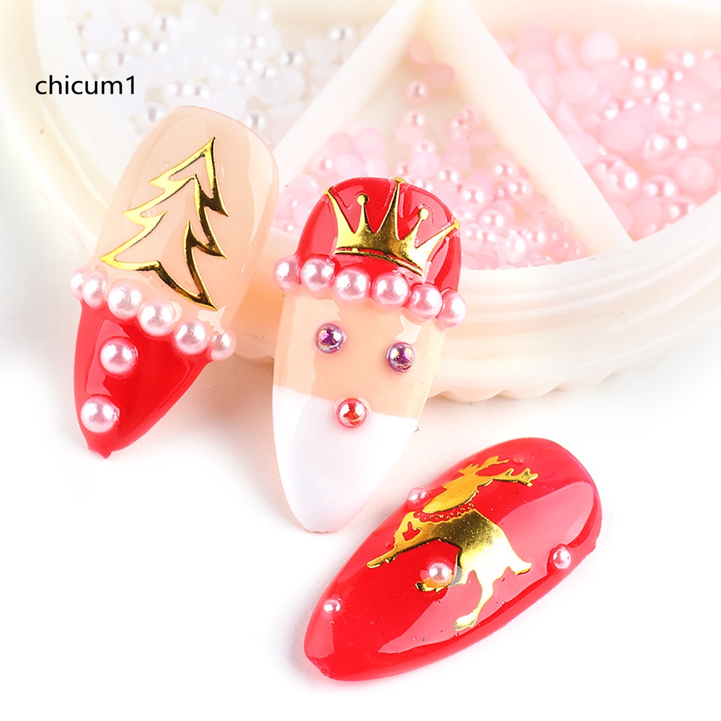 [Hàng mới về] Hạt ngọc trai giả nửa tròn trang trí móng 3d nhiều màu sắc DIY