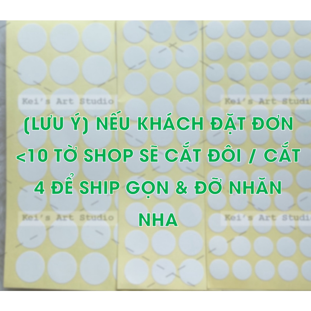 Sticker dot tròn, chấm tròn trắng tô màu trang trí toploader, đánh dấu, ghi chú