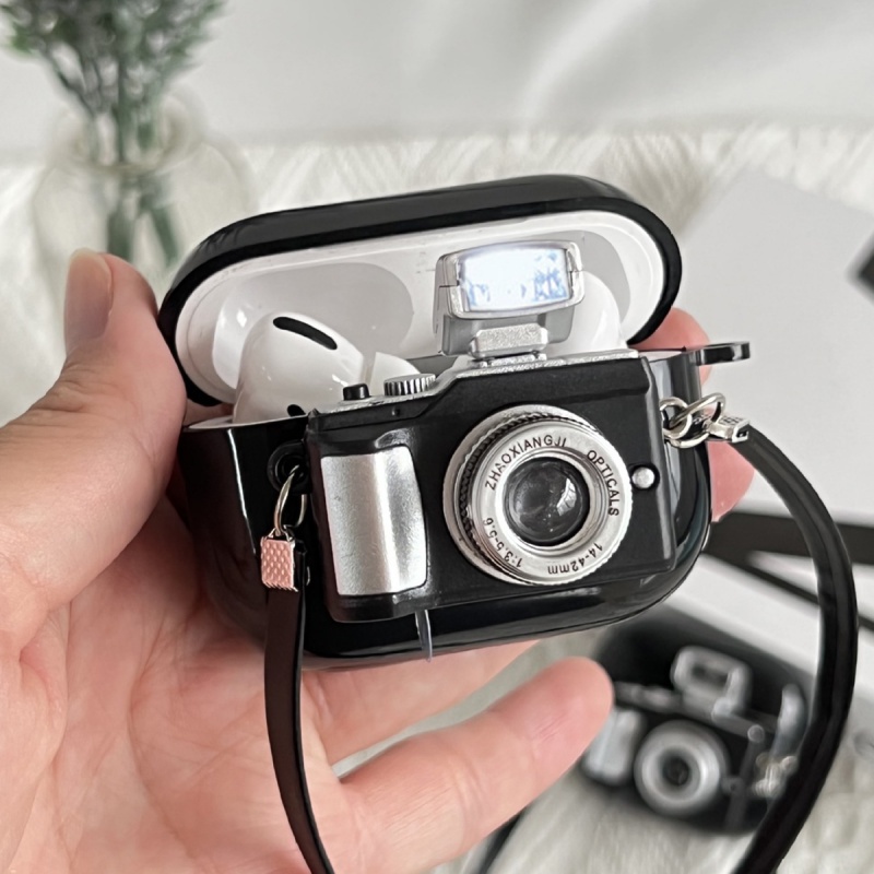 Vỏ bảo vệ hộp đựng tai nghe Ankndo bằng silicon cho Airpods 1/2 tích hợp móc khóa tiện dụng