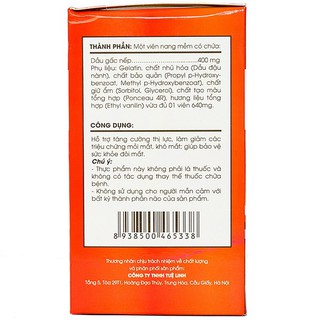 Dầu gấc Tuệ Linh (Hộp 60 viên)