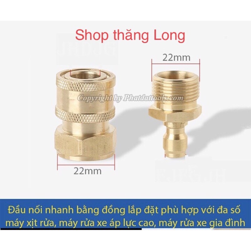 Bộ khớp nối nhanh đầu ra chống soắn dây máy rửa xe áp lực cao bằng đồng