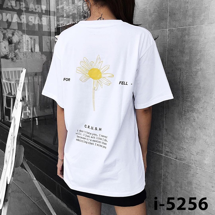 Áo Thun Unisex Nữ Bông Hoa In Hai Mặt HOT TREND