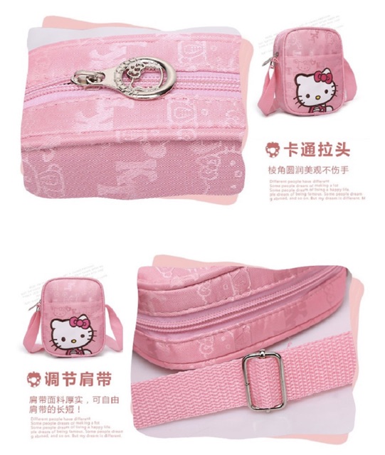 Túi đeo hello kitty hồng