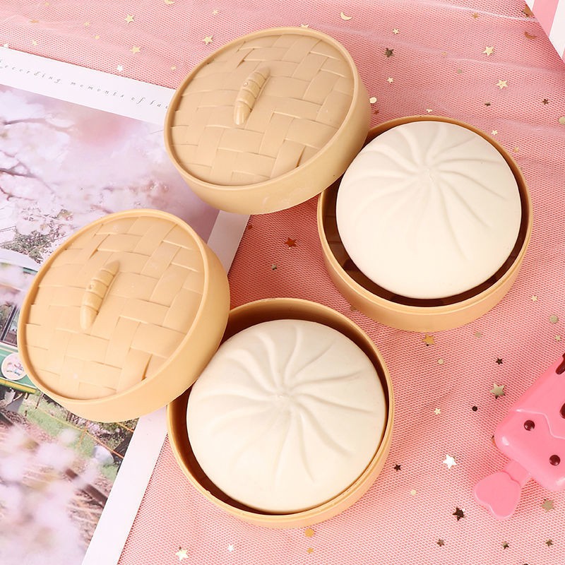 Bánh Bao Squishy Đồ Chơi Chất Liệu Xốp TPR Giảm Căng Thẳng Cho Người Lớn Và Trẻ Em Kèm Khuôn Hấp