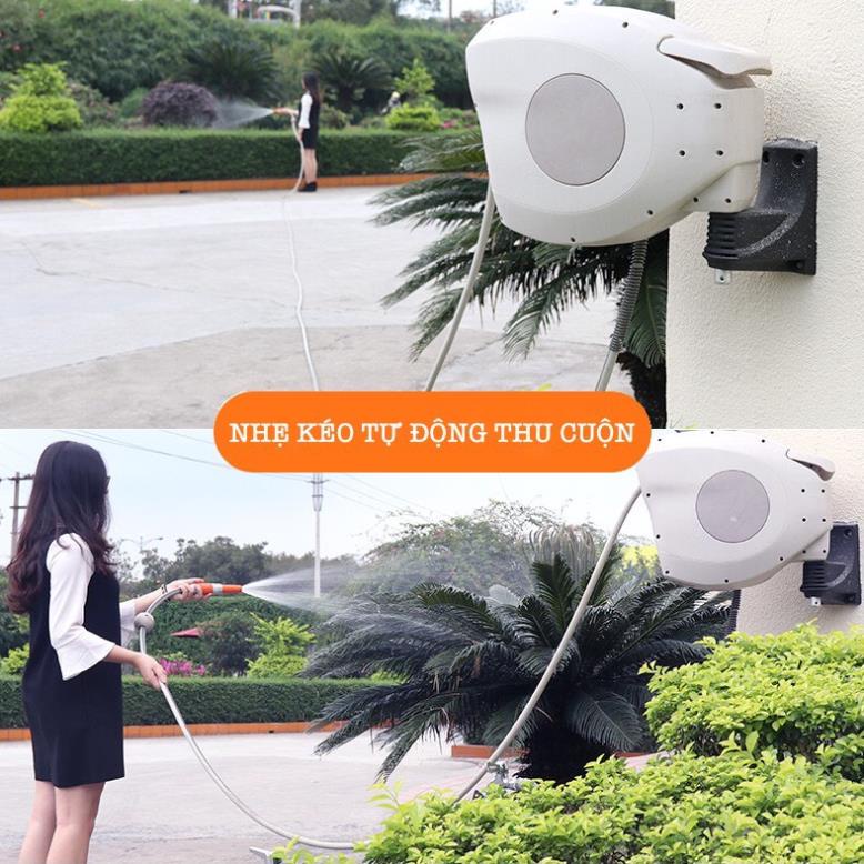 Vòi tưới cây, vòi rửa xe Lionking 15 MÉT. Rulo cuộn ống tự động