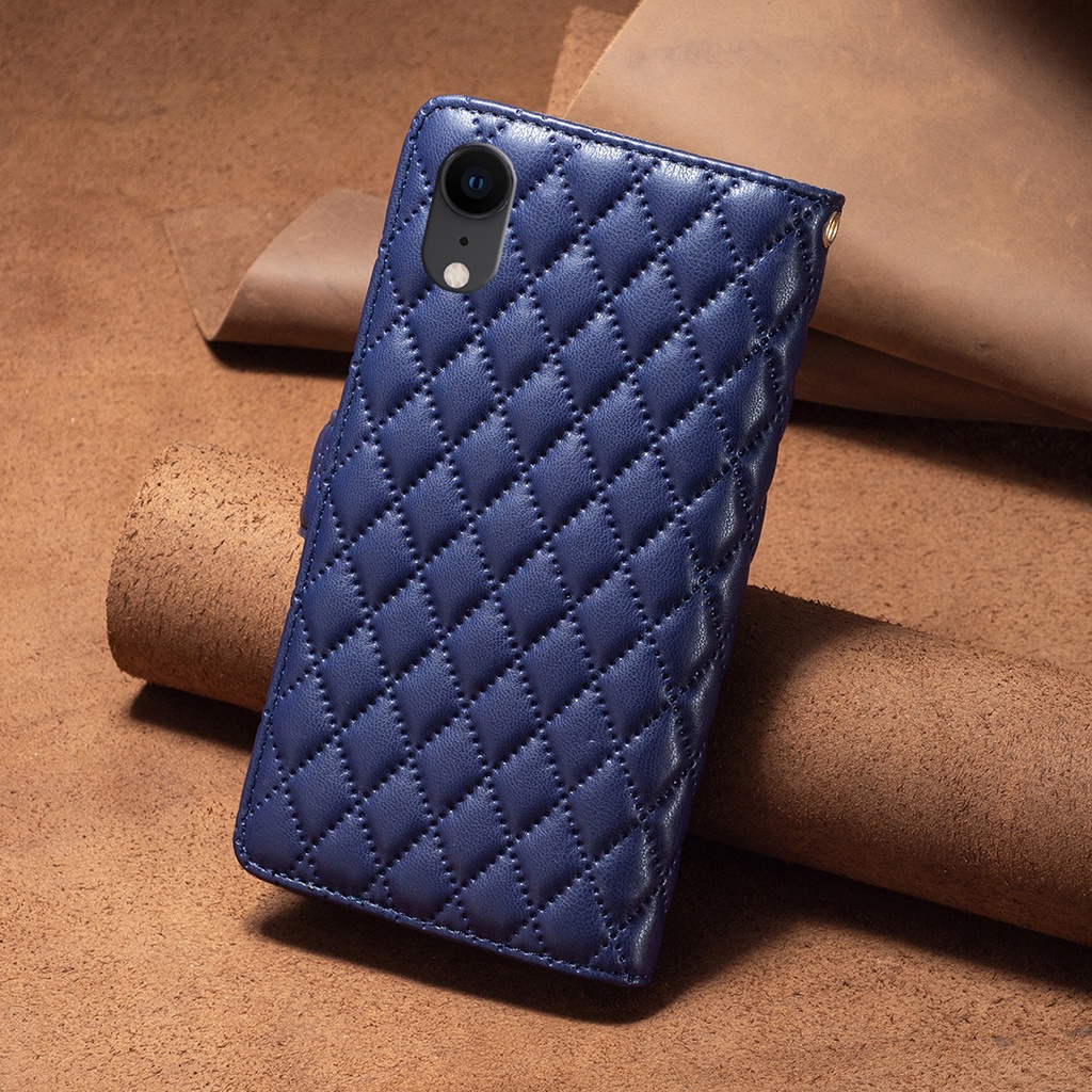 Ốp Điện Thoại Da Kiểu Ví Lật Từ Tính Đa Năng Có Khóa Kéo Cho iPhone 11 Pro Max XR XS Max 7 8 Plus