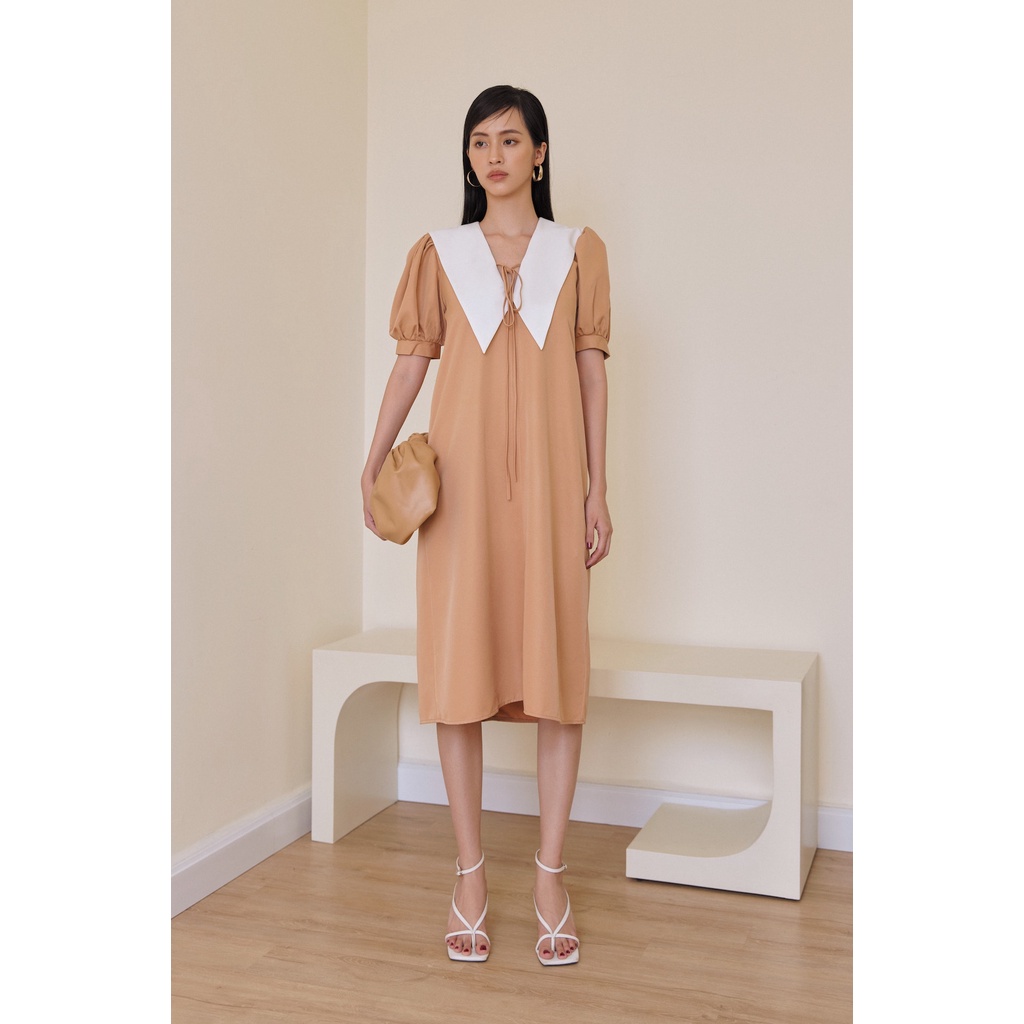 Đầm cổ chữ V tay phồng EDINI - D1456 - D1467