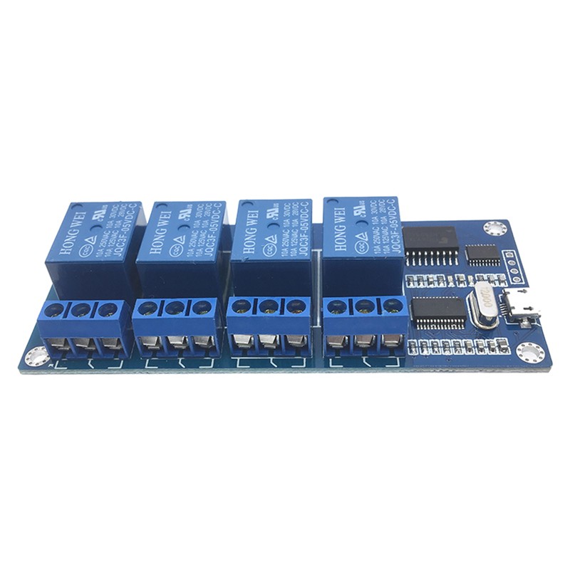 1 Mô Đun Rơ Le Micro USB 5V 4 Kênh Kèm 4 Rơ Le Giao Diện USB
