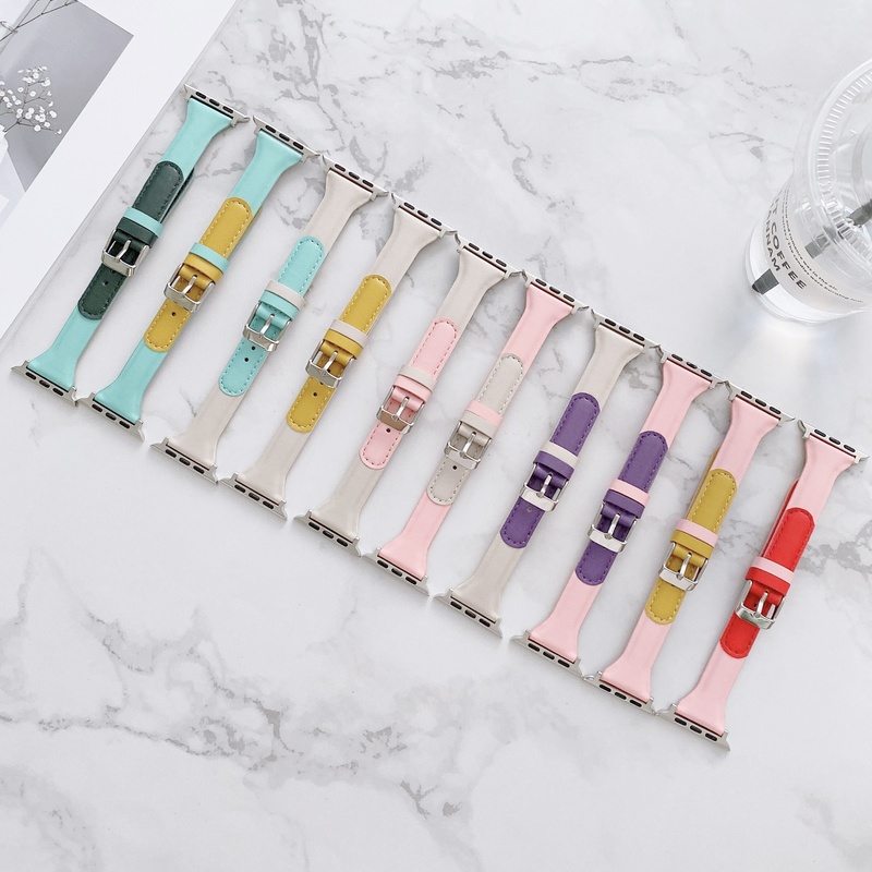 Dây đeo đồng hồ bằng da sang trọng thích hợp cho Apple Watch Series 6 SE 5 4 3 2 1 iwtch 38 40 42 44 mm