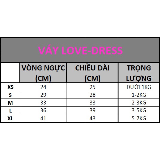váy/ đầm thời trang cho thú cưng chó mèo trái tim love dress