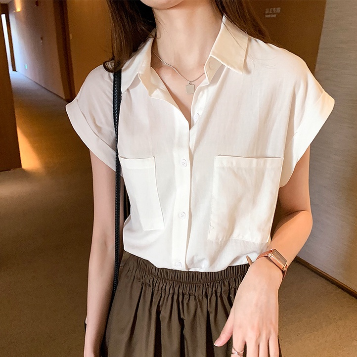 Áo Sơ Mi Nữ Tay Ngắn Dáng Rộng Thời Trang