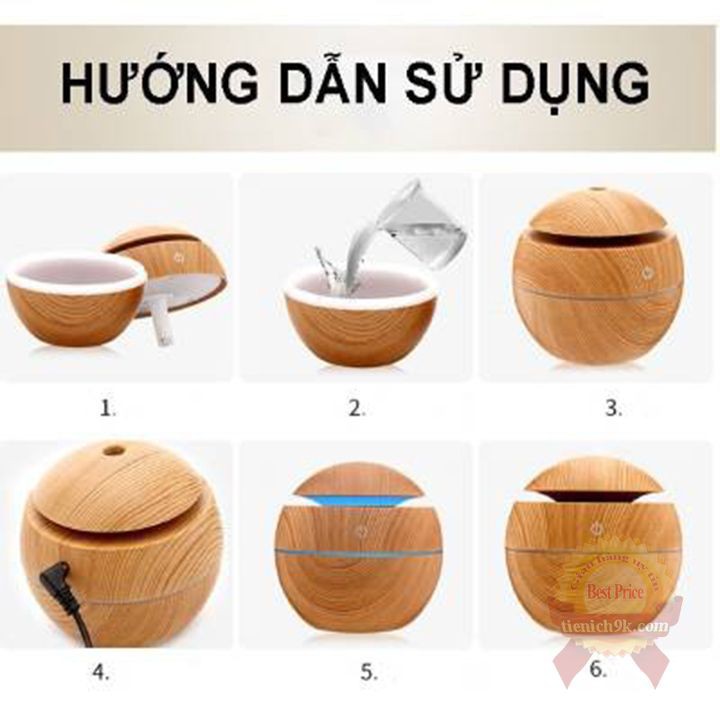 Máy xông phòng phun sương chống khô giữ ẩm Tinh dầu thơm đuổi ruồi muỗi vân gỗ