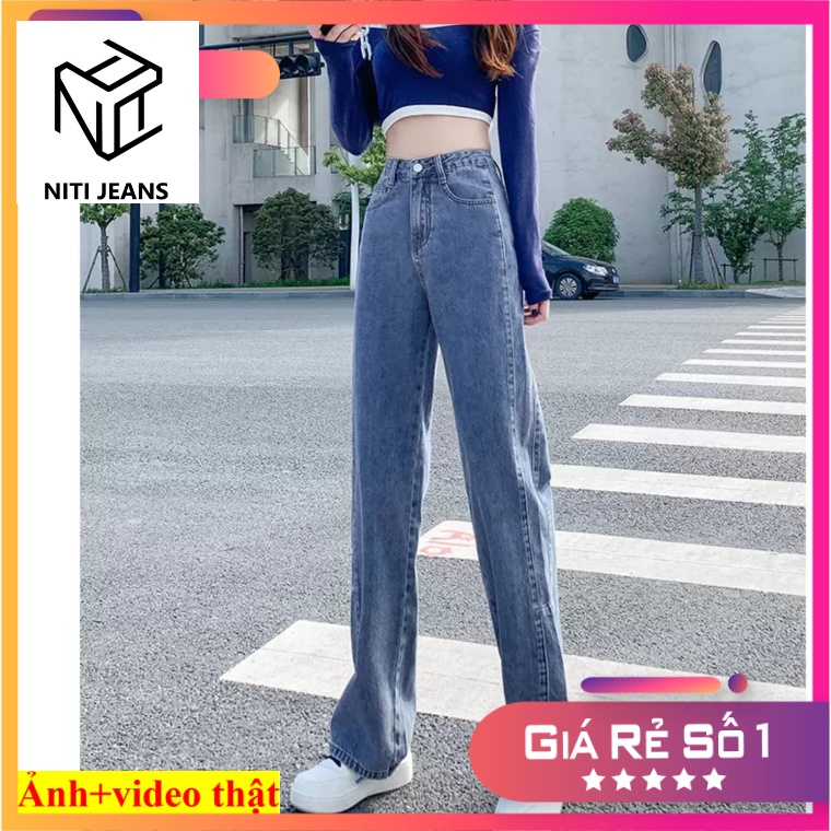 ( VIDEO 1 )QUẦN JEANS ỐNG RỘNG NỮ LƯNG CAO MÀU XANH NHẠT XANH ĐẬM LAI CUỐN FORM DÀI RỘNG TRƠN CAO CẤP NITI SIÊU ĐẲNG CẤP