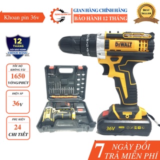 Khoan pin dw 36V - Máy khoan pin dw 36V tặng kèm 25 chi tiết phụ kiện