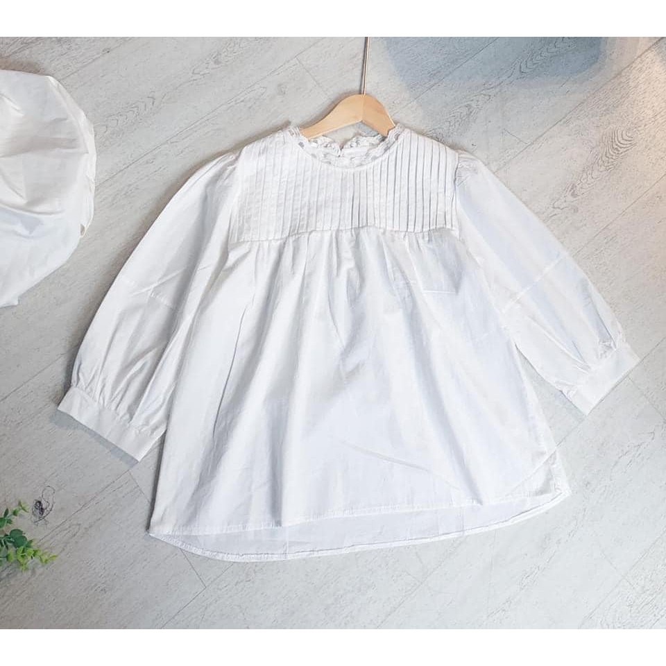 Áo Babydoll trắng - Xưởng may hạnh hồng (HZ0122)