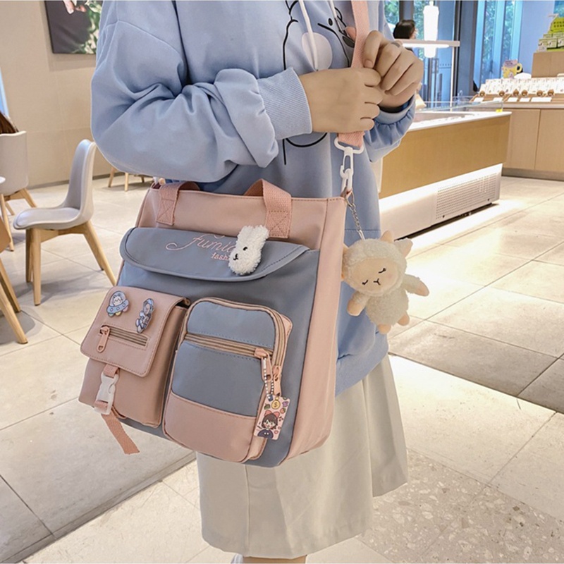 Túi Tote Đeo Vai / Đeo Chéo Màu Kẹo Ngọt Cỡ Lớn Dễ Thương Cho Nữ