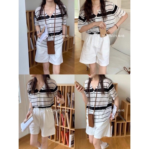 Áo cardigan mỏng kẻ ngang