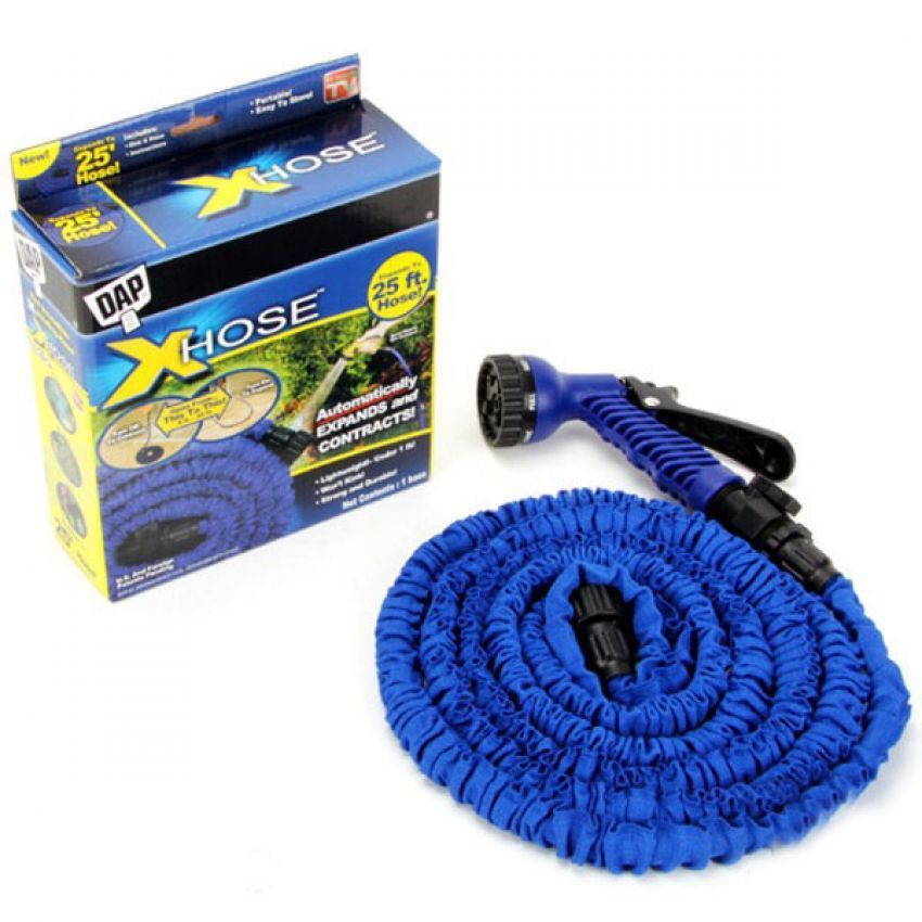 Bộ dây và vòi rửa xe magic hose 2.8m thành 8m 25FT -BQ26-XANHDUONG(Xanh dương)