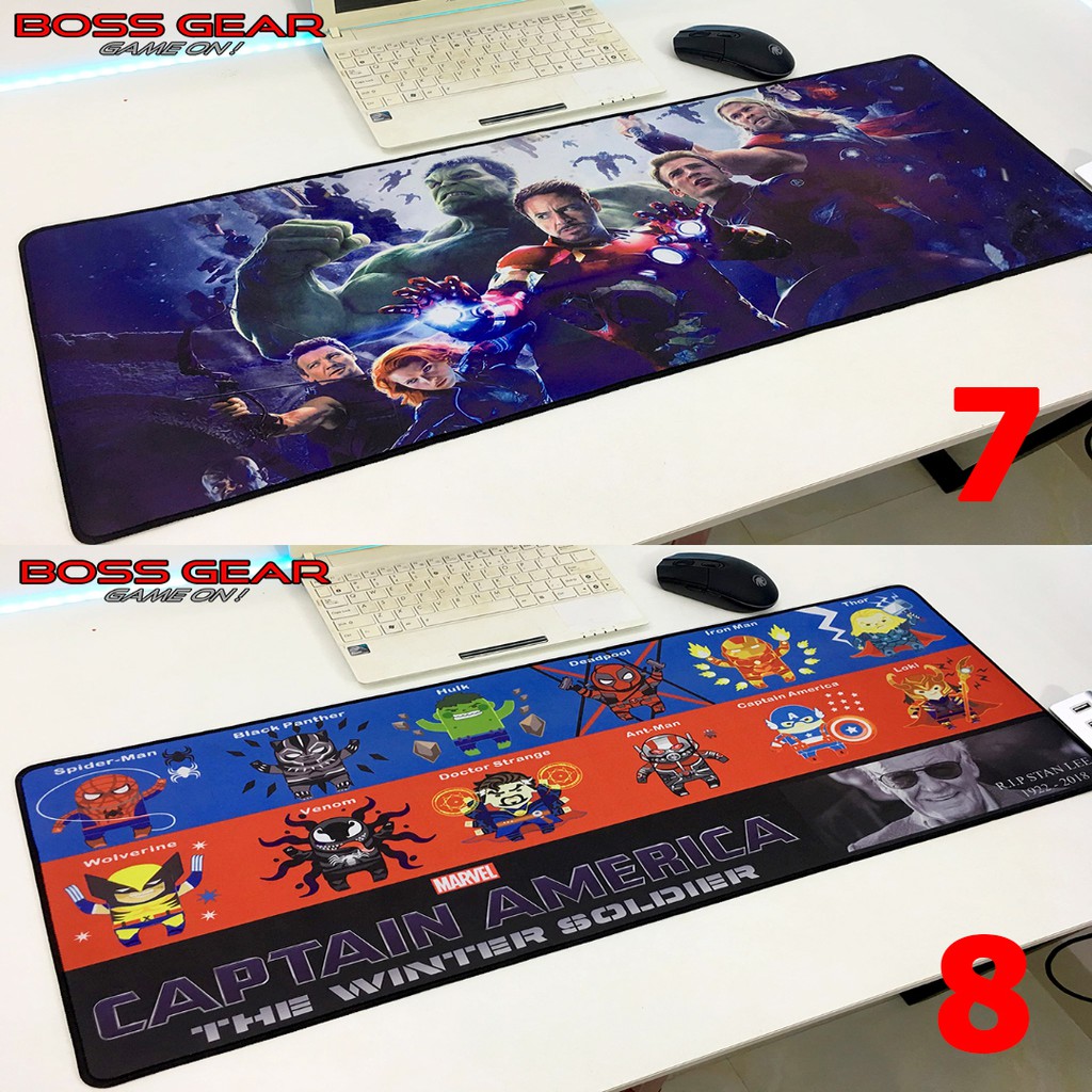 Lót Chuột Khổ Lớn Hình Vũ Trụ Marvel SPEED ( Size 80x30x03 mm + bọc viền + mặt Trơn )