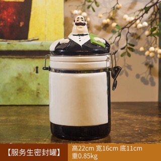 Hũ lọ bằng Sành Sứ họa tiết Ông Đầu bếp đựng thực phẩm, gia vị - Trang sức phái đẹp