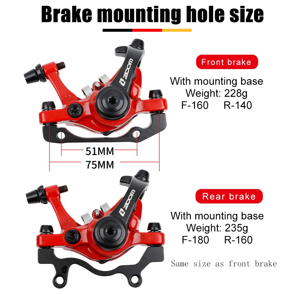 ZOOM Má Phanh Xe Đạp Leo Núi DB680 Phanh Đĩa Kéo Đường Pittông Đôi Hợp Kim Phanh Xe Đạp Leo Núi