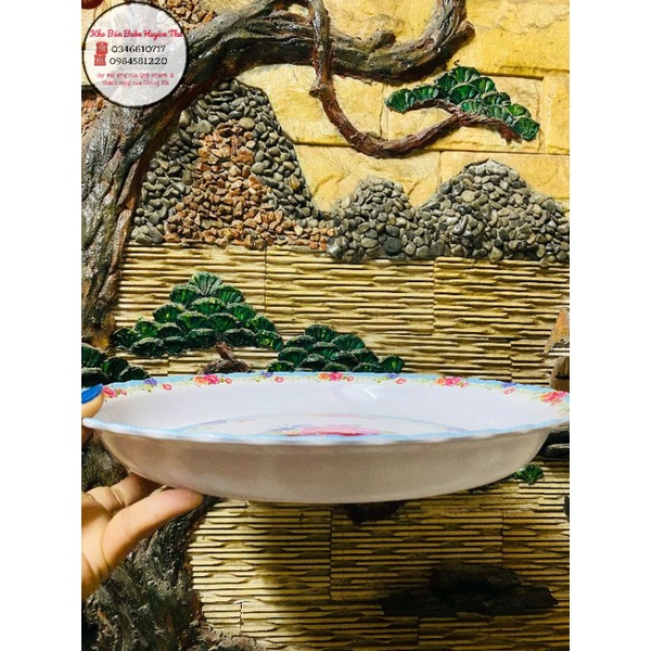 Khay bưng bê hoa đẹp_  nhựa phíp 35cm