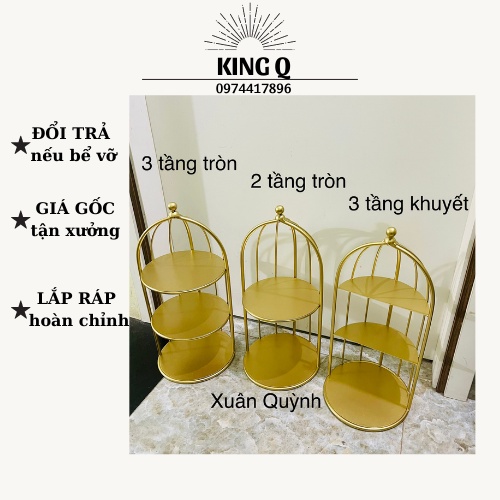 🏆Kệ lồng chim  .Vàng gold luxury sơn phủ acrylic. Nhũ vàng ánh kim.✅