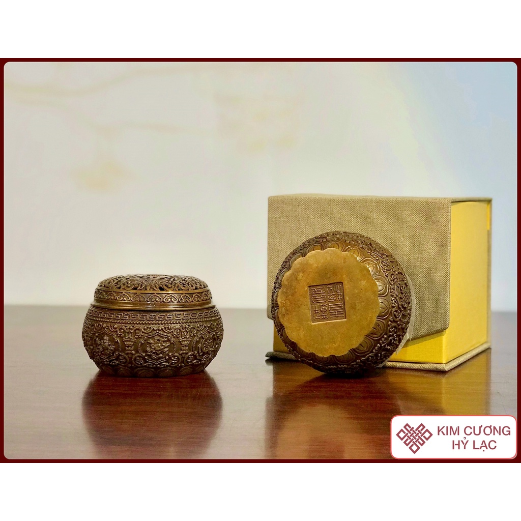 Lư Xông Trầm - Lư Hương Trang Trí Bàn Thờ - Đồ Thờ Cúng Mật Tông [Kim Cương Hỷ Lạc] Mẫu Mới