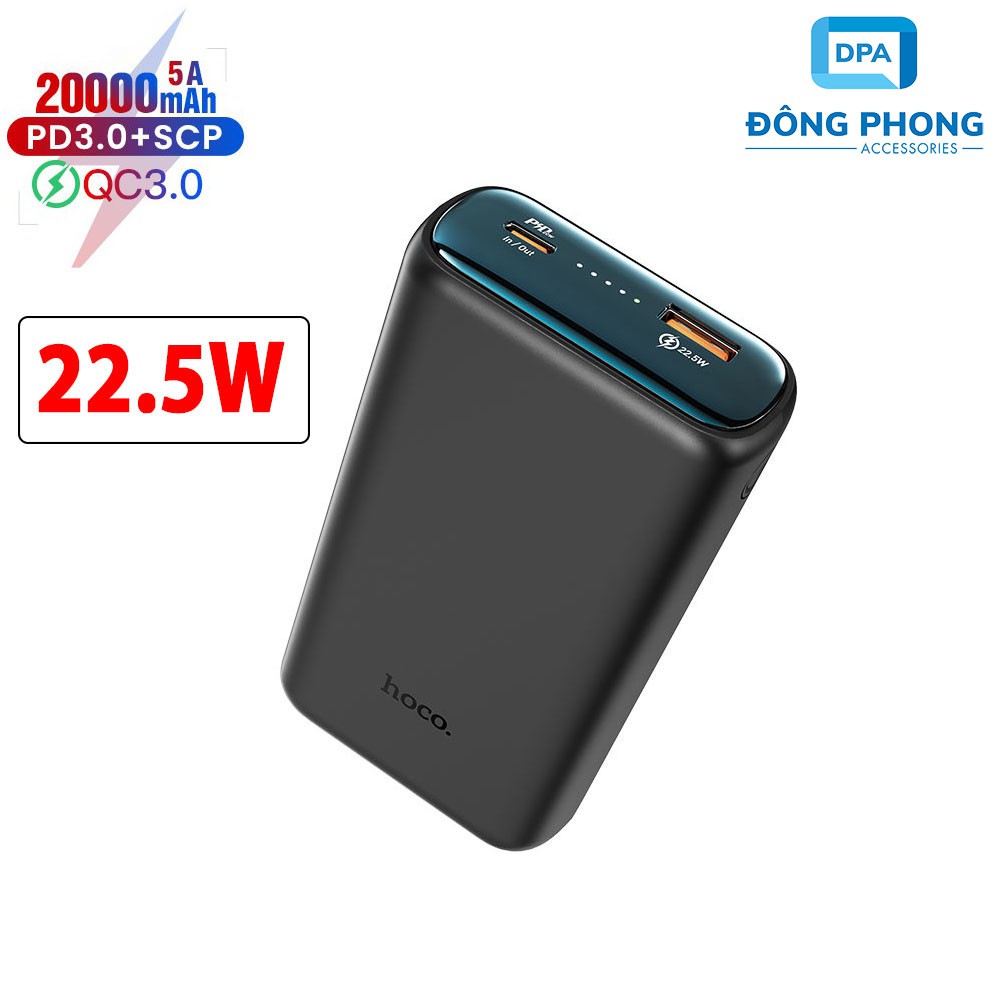 [Mã 154ELSALE2 giảm 7% đơn 300K] Pin Dự Phòng Hoco 20000mAh Q1A Chính Hãng Sạc Nhanh PD 22.5W, Quick Charge 3.0