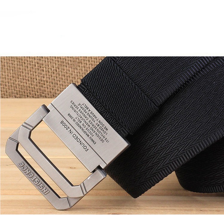 THẮT LƯNG NAM THỜI TRANG VẢI CANVAS GÀI 2 THANH KIM LOẠI THƯƠNG HIỆU ENNIU 13Y INSISTENCE