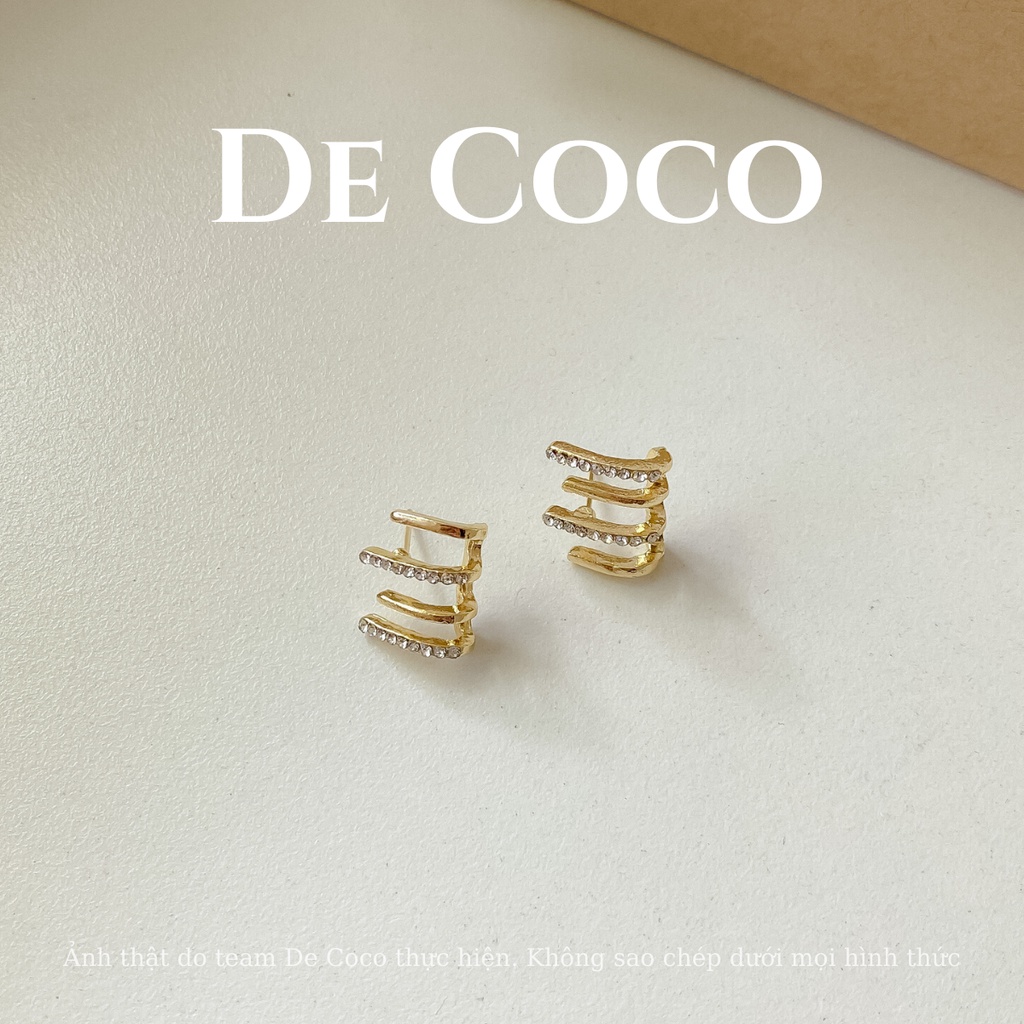 Khuyên tai bạc 925 Basic triple hoops decoco.accessories