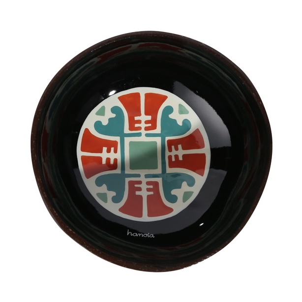 Bát dừa sơn mài họa tiết hoa Hanoia