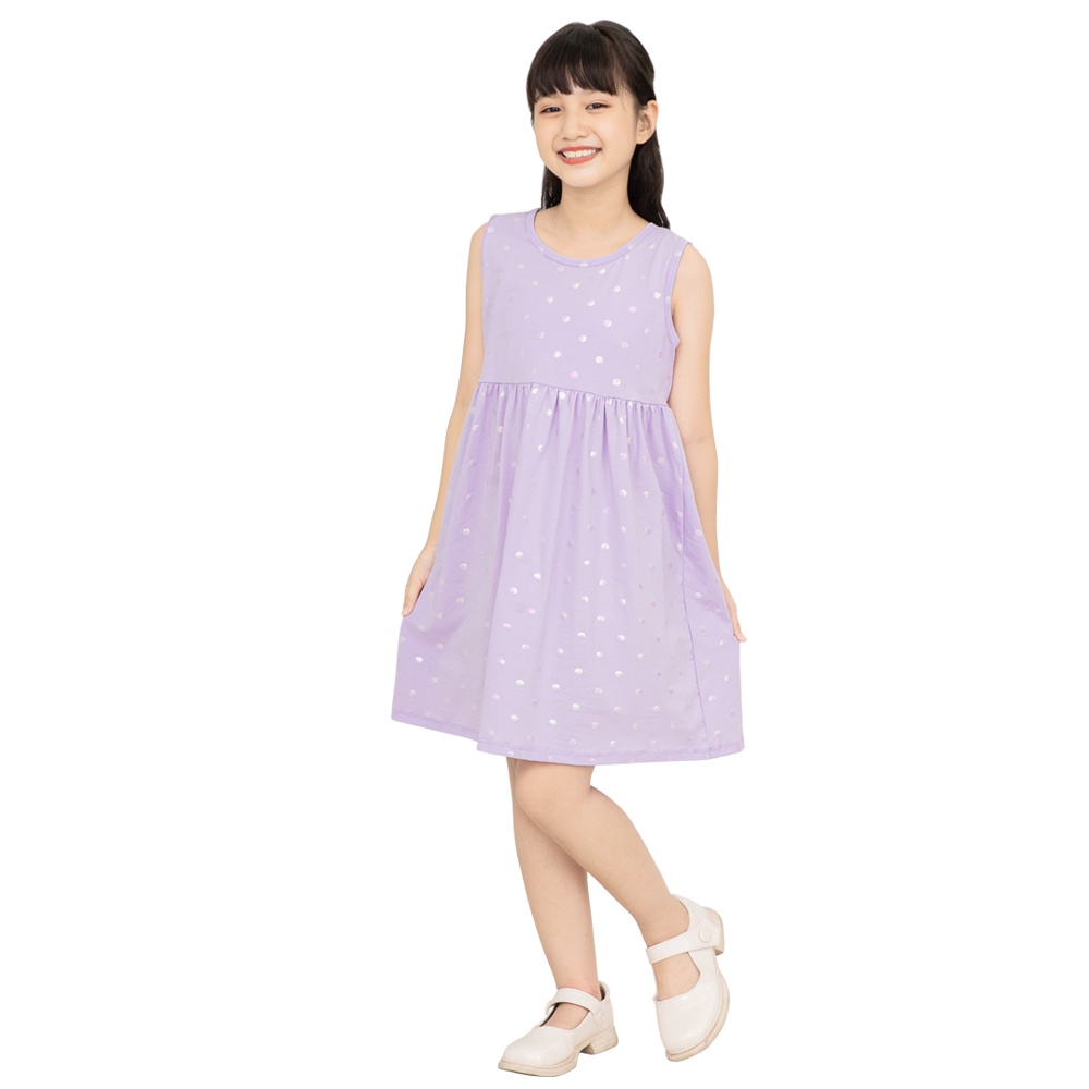 Đầm Bé Gái Cổ Tròn Sát Nách, GUKID từ 18-40 kg - chất liệu THUN COTTON 4 chiều