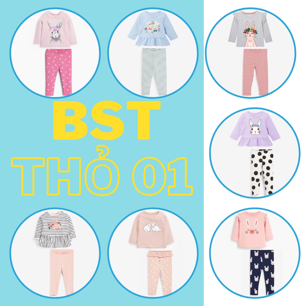 BST bộ cotton thỏ 01 cho bé gái 2-8 tuổi - Little Maven Official Store