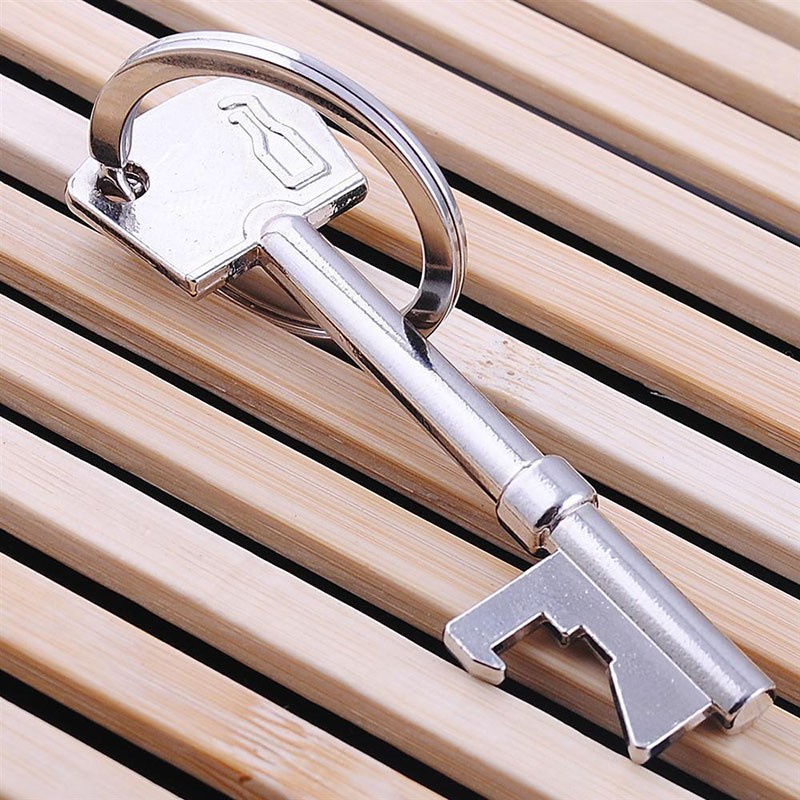 Dụng cụ mở nắp chai hình chìa khóa kiêm móc khóa bằng thép không gỉ - Móc Chìa khóa mở nắp chai