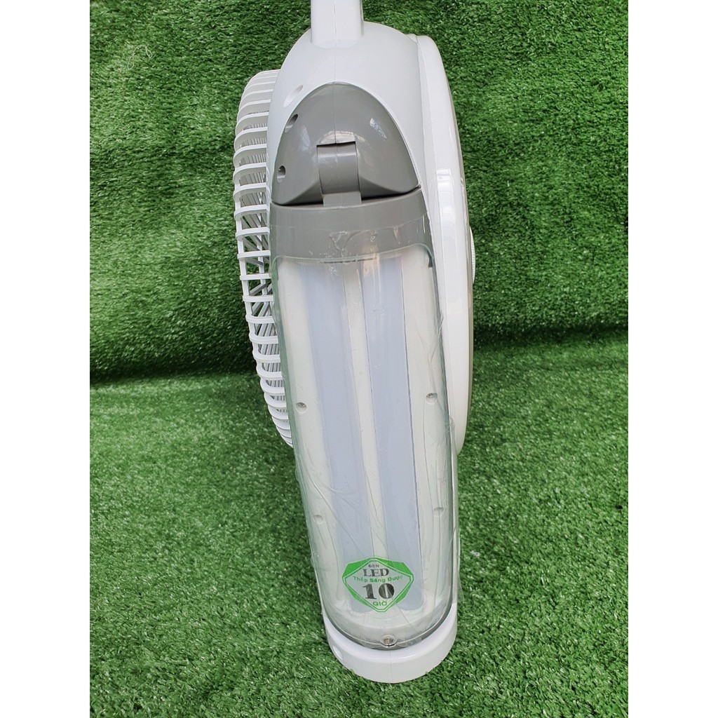 Quạt sạc tích điện dạng hộp AC&amp;DC 10 inch Honjianda FL213 1-2 bình Có đèn LED &amp; USB