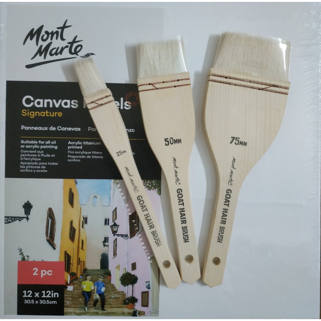 Bút lông dê Mont Marte - Goat Hair Pine Wood Brush