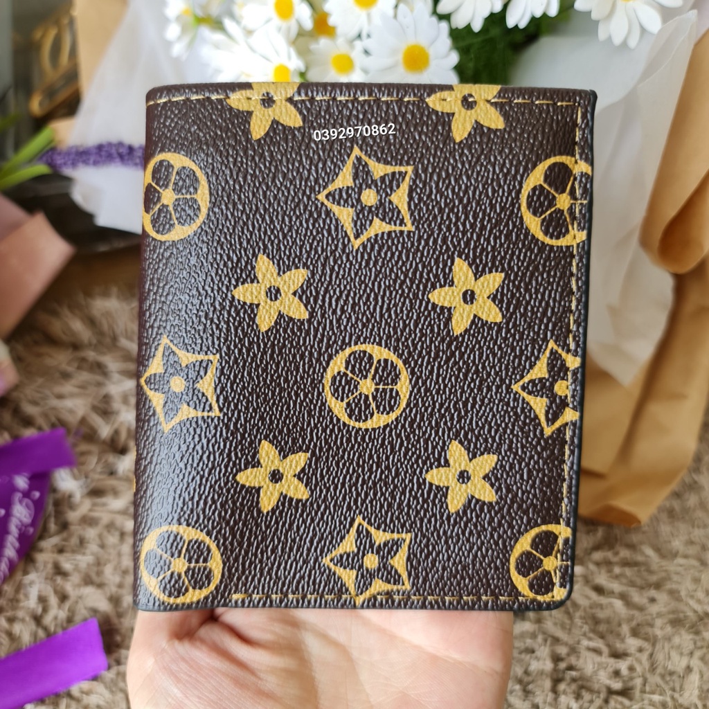 Ví Nam Lv Da Pu Kẻ Caro Cao Cấp, Bóp Nam Thời Trang,