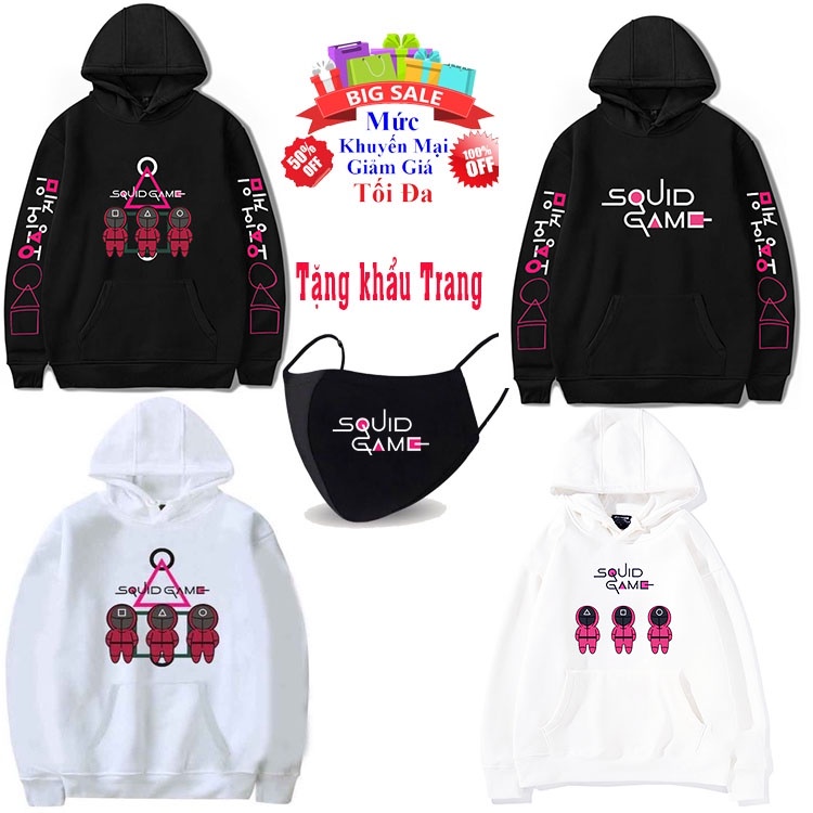 BST 10 MẪU Áo Squid Game Trò Chơi Con Mực - Áo Hoodie Squid Game Form Nam Nữ