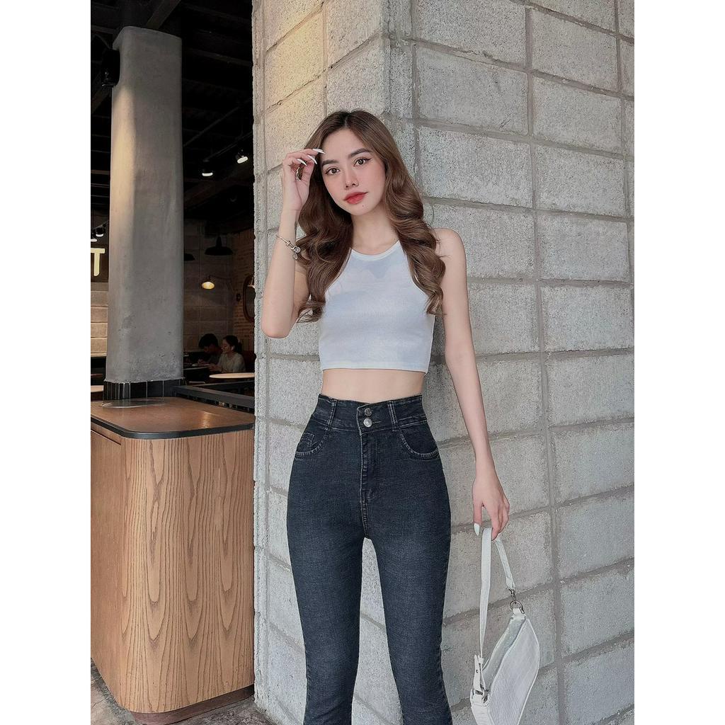 Quần jean nữ ống đứng, Quần bò nữ dáng ôm hot trend 2023 QJ40