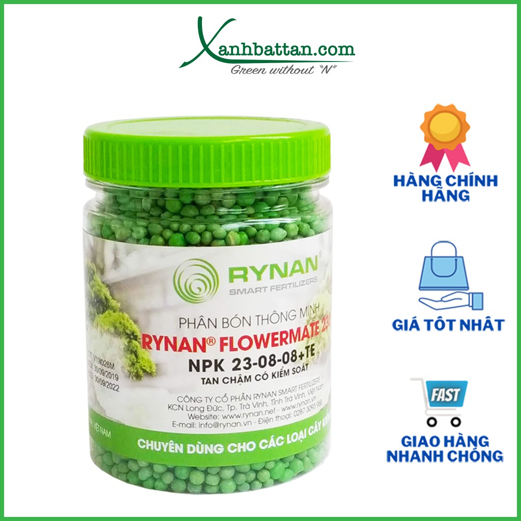 Phân tan chậm thông minh RYNAN 230 dưỡng lá xanh, bổ sung dinh dưỡng cho cây kiểng lá