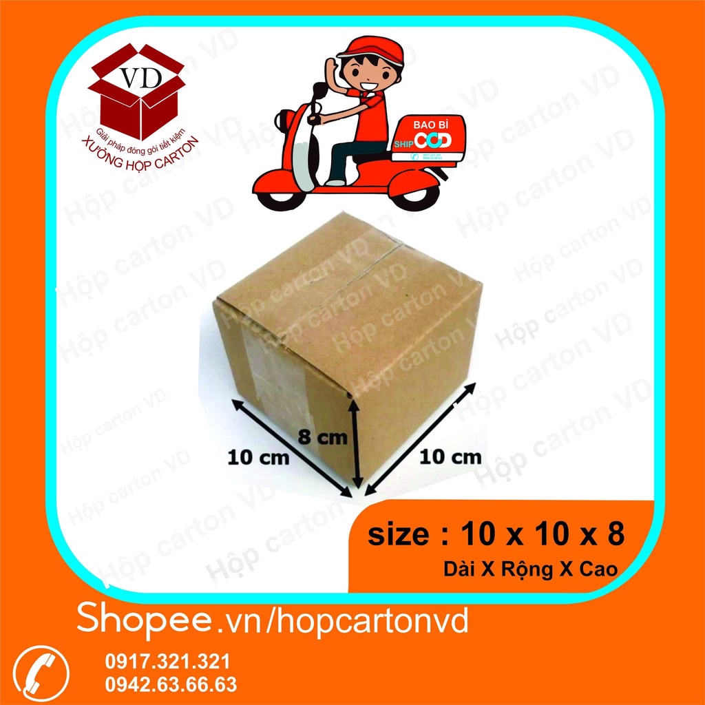 Hộp carton đóng hàng 10*10*8