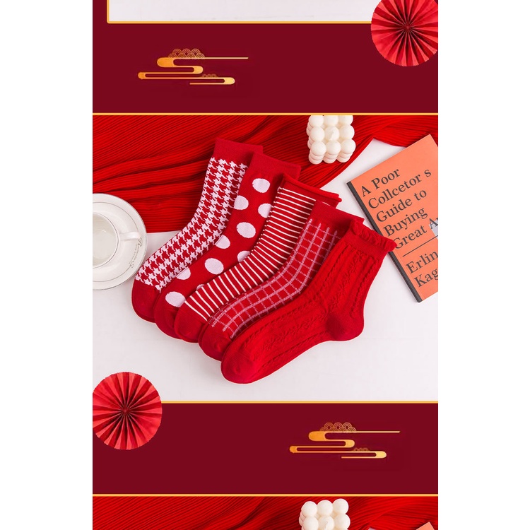 Tất giáng sinh nữ Vớ Noel Christmas Cổ cao nữ Họa tiết Xinh Chất Cotton mềm mịn ấm áp