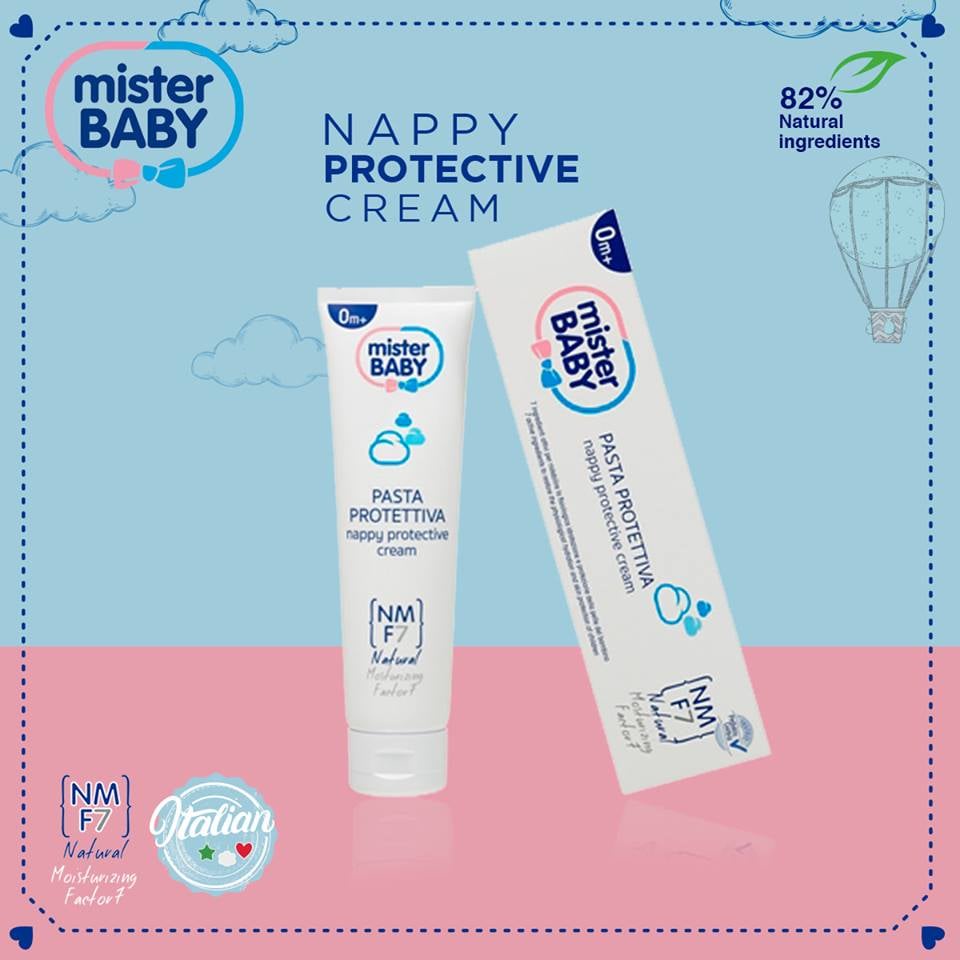 Kem Hăm Cho Bé Mister Baby Nappy Protective Cream (ITALY) | Bảo Vệ Da - Giữ Ẩm - Ngăn Ngừa Nổi Mẩn &amp; Tấy Đỏ (100m)