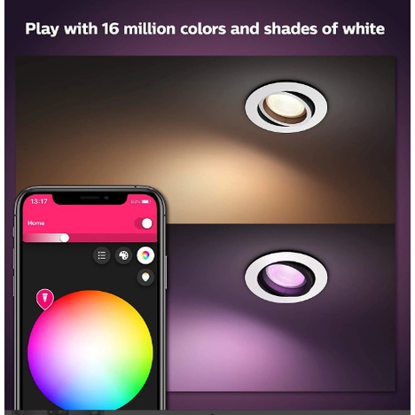 Philips Hue Centura, đèn downlight âm trần cao cấp 16 triệu màu