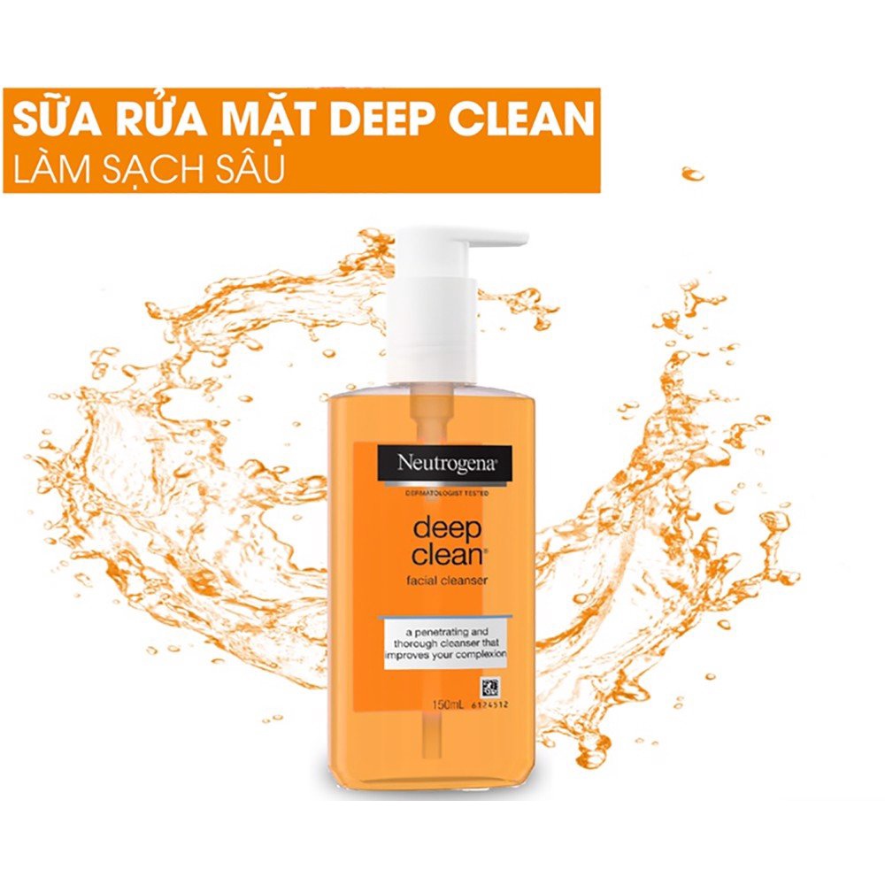 Sữa Rửa Mặt Làm Sạch Sâu Dạng Gel Neutrogena Deep Clean Facial Cleanser 150ml