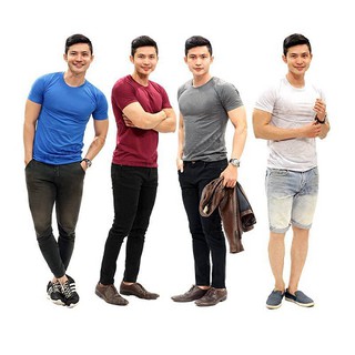 Bộ 4 áo thun nam body cổ tròn vải dày mịn, thoáng mát