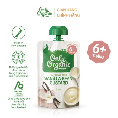 Dinh Dưỡng Ăn Dặm Váng Sữa Vanilla Bean Custard Only Organic 120g thumbnail