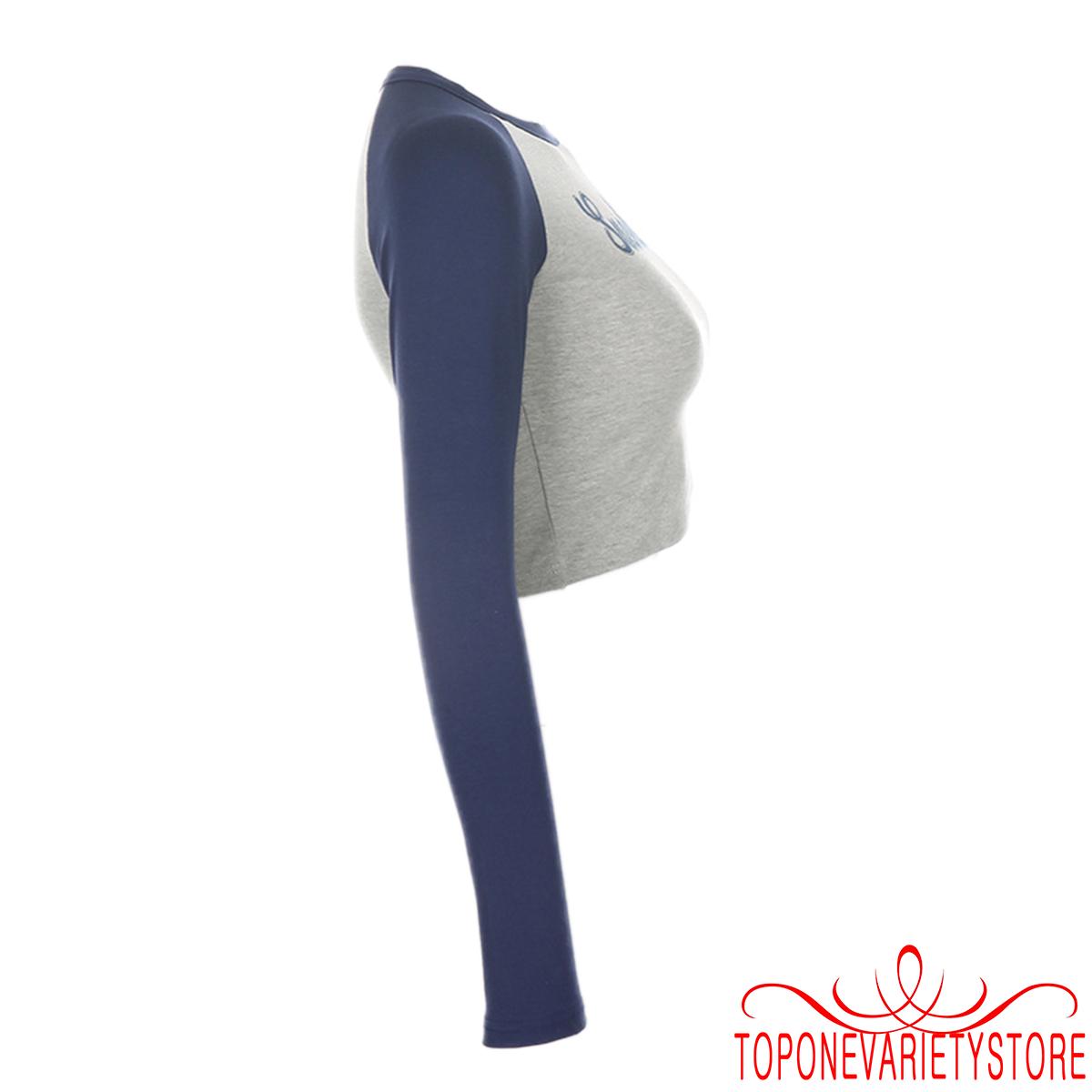 Áo Crop Top Tay Dài in Chữ Kiểu Raglan Thời Trang Dành Cho Nữ | BigBuy360 - bigbuy360.vn